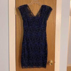 Women’s beaded cocktail dress, size 10.